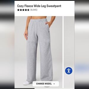 Fabletics Cozy Wide-Leg Sweatpants in Light Heather Gray